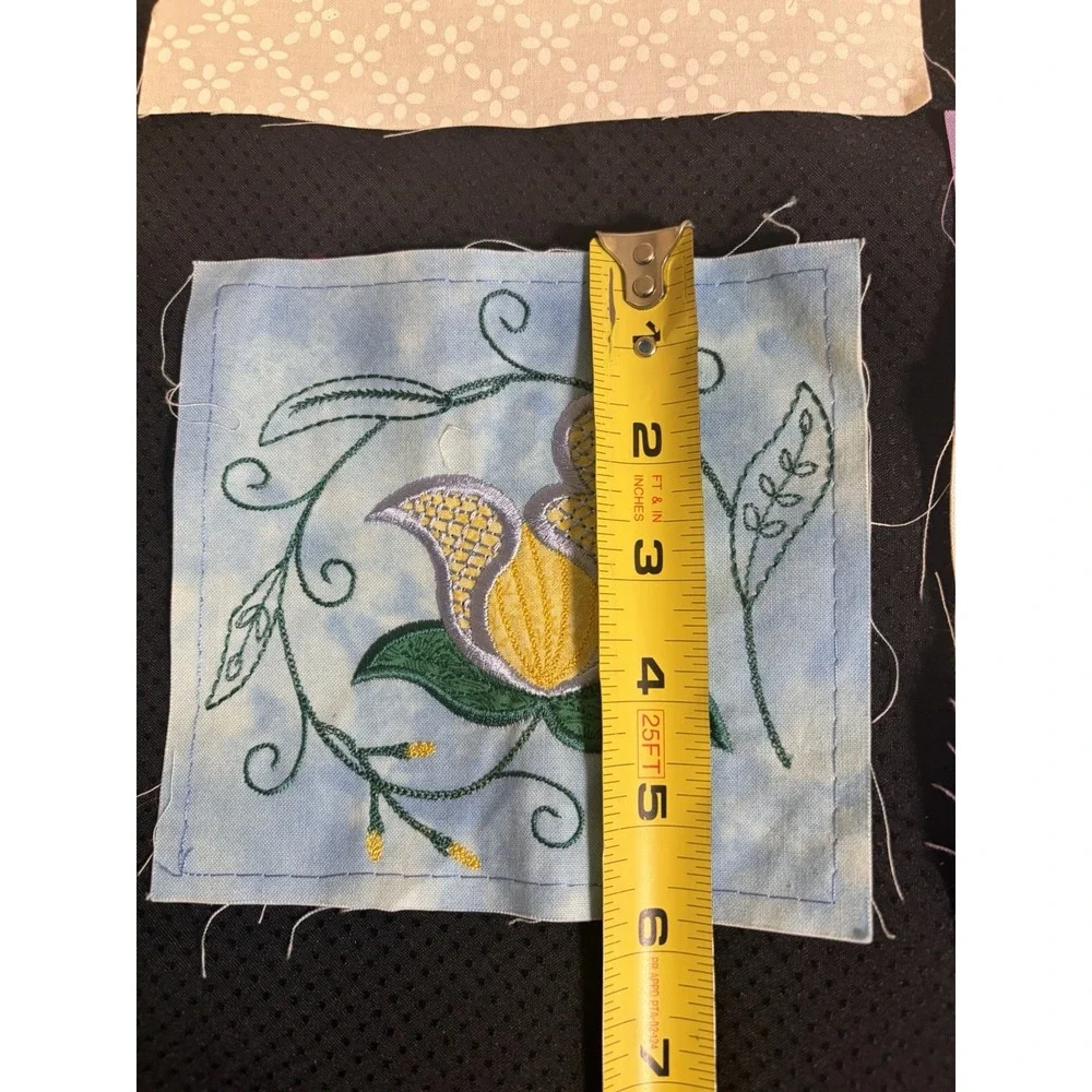 Set of 12 Vtg Quilt Blocks~ Machine Embroidered~Birds and Flowers~4-6